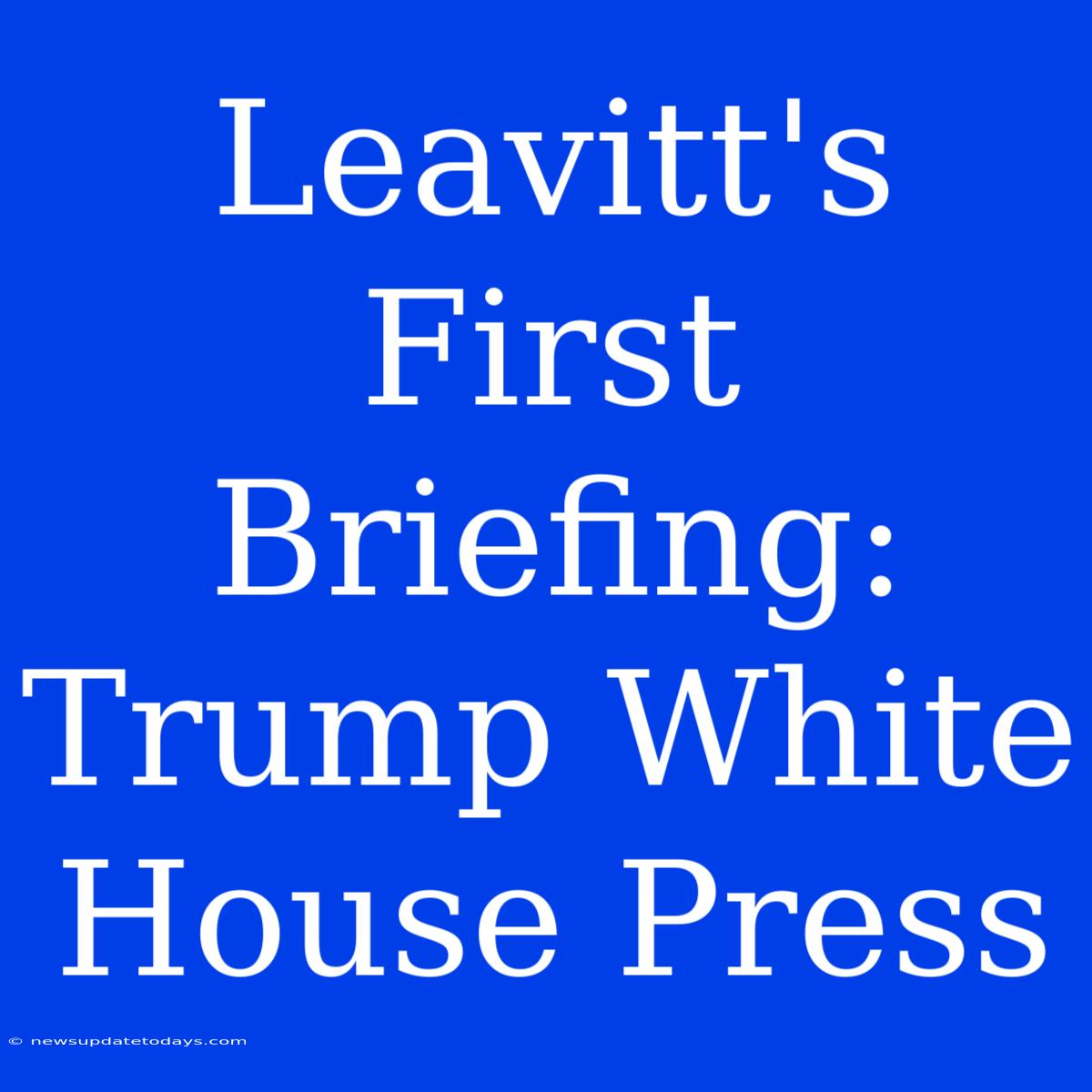 Leavitt's First Briefing: Trump White House Press