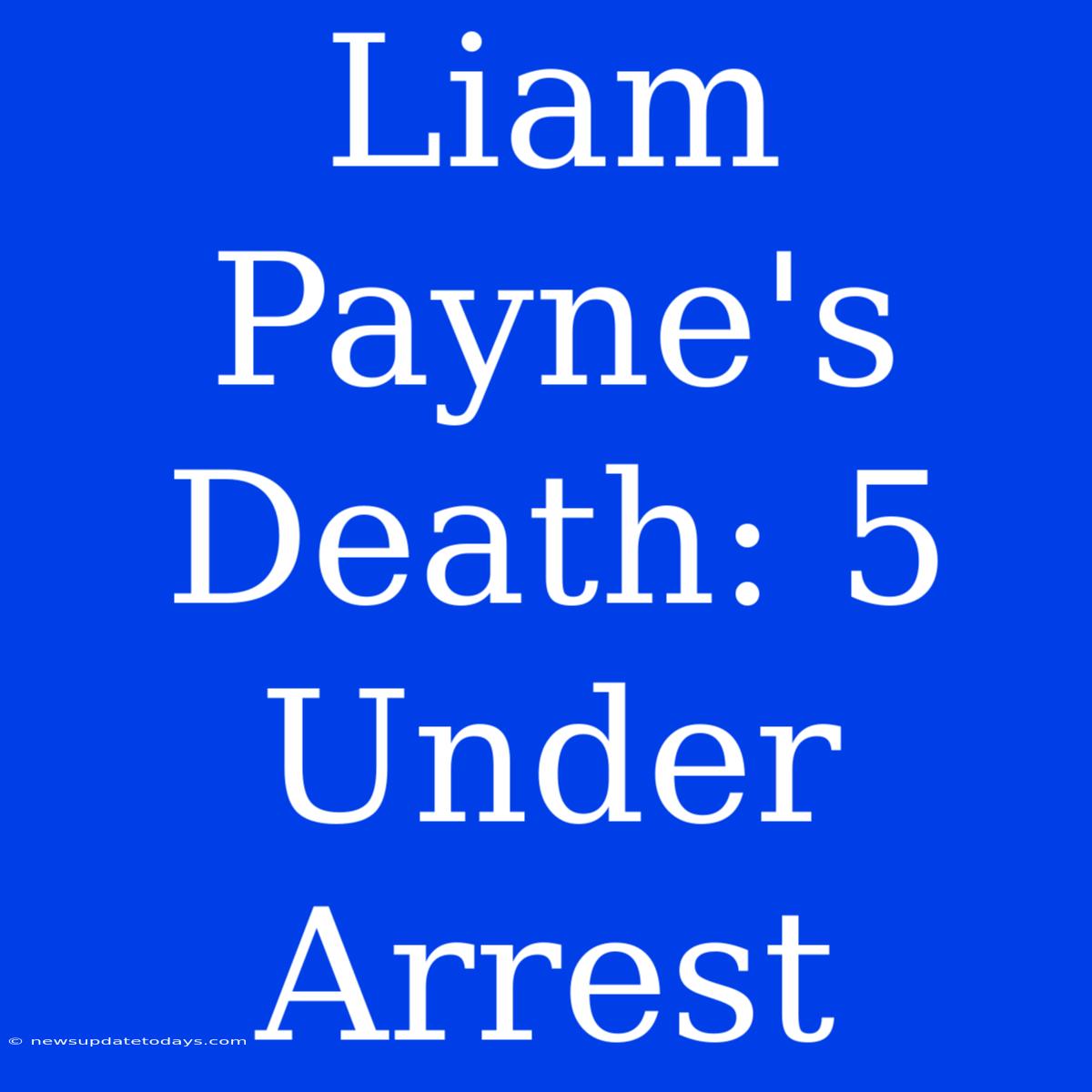 Liam Payne's Death: 5 Under Arrest