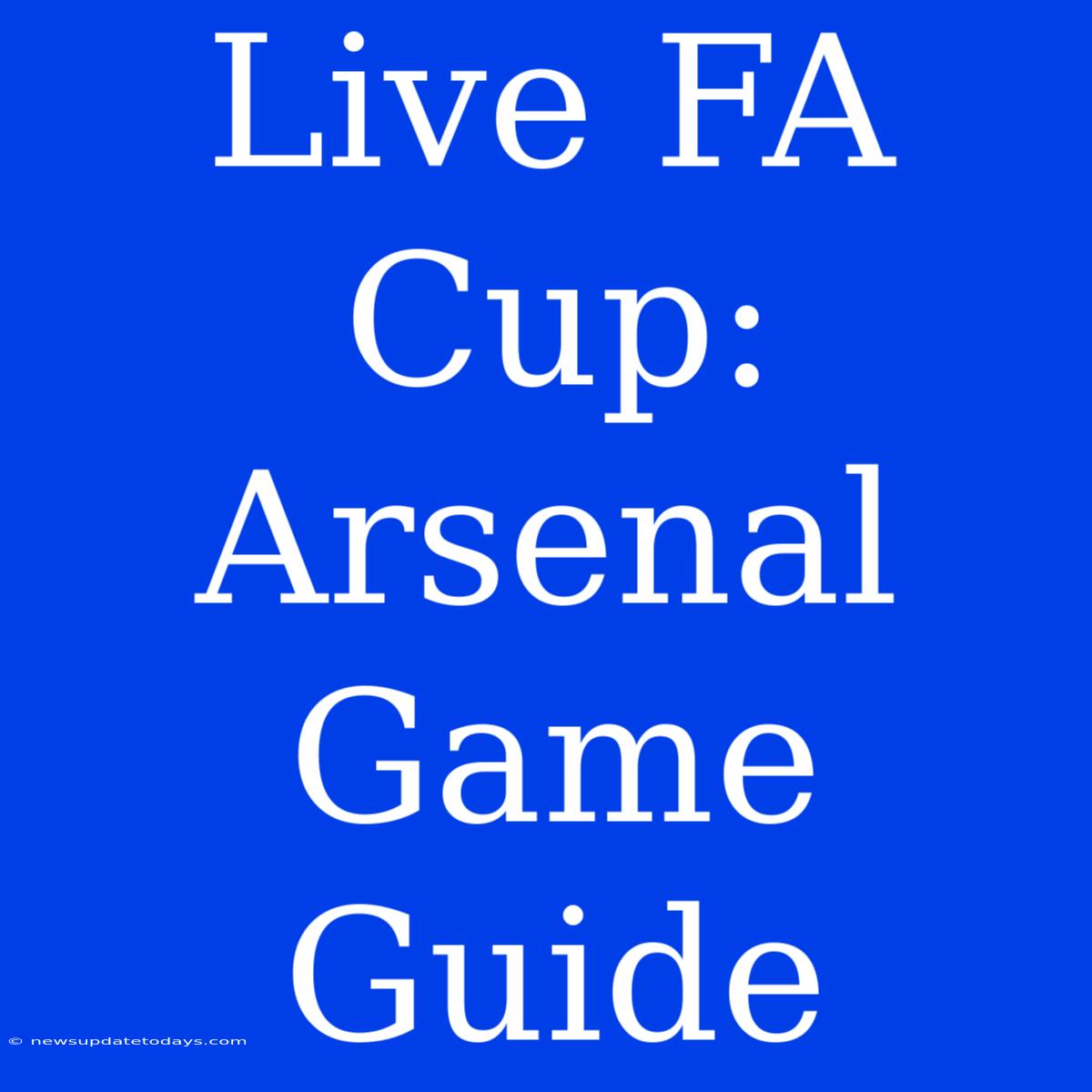 Live FA Cup: Arsenal Game Guide