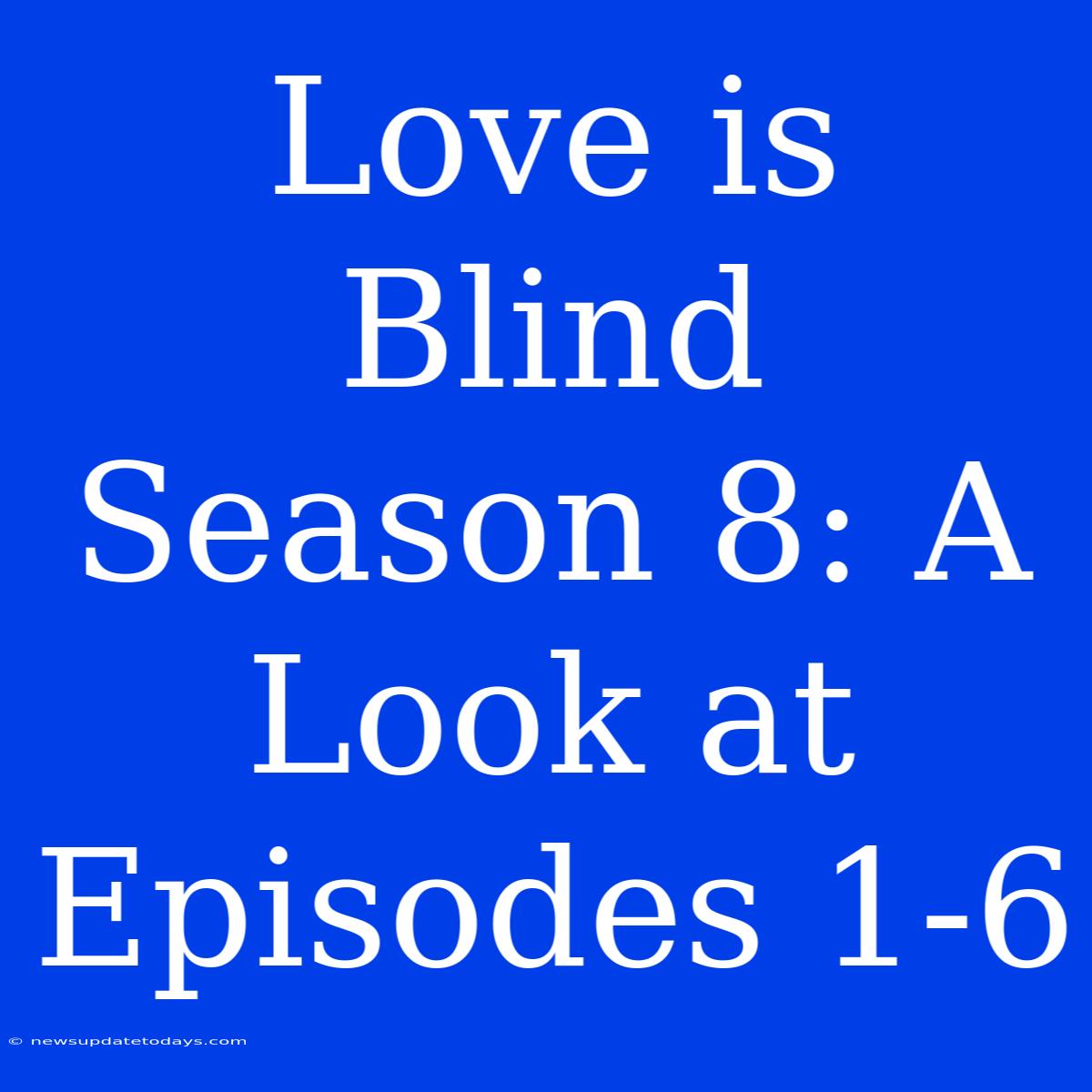 Love Is Blind Season 8: A Look At Episodes 1-6