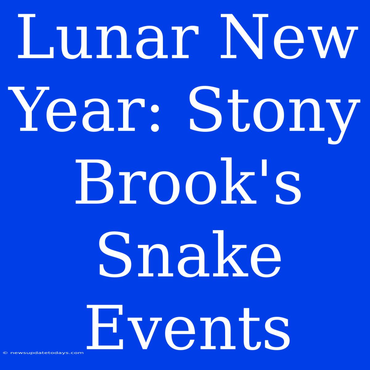 Lunar New Year: Stony Brook's Snake Events