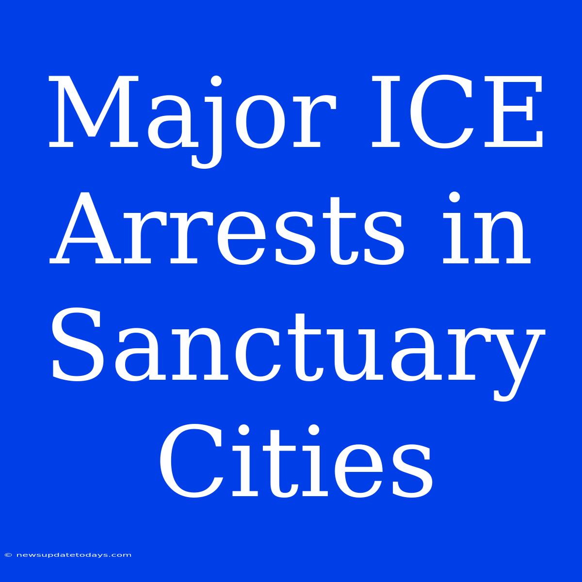 Major ICE Arrests In Sanctuary Cities