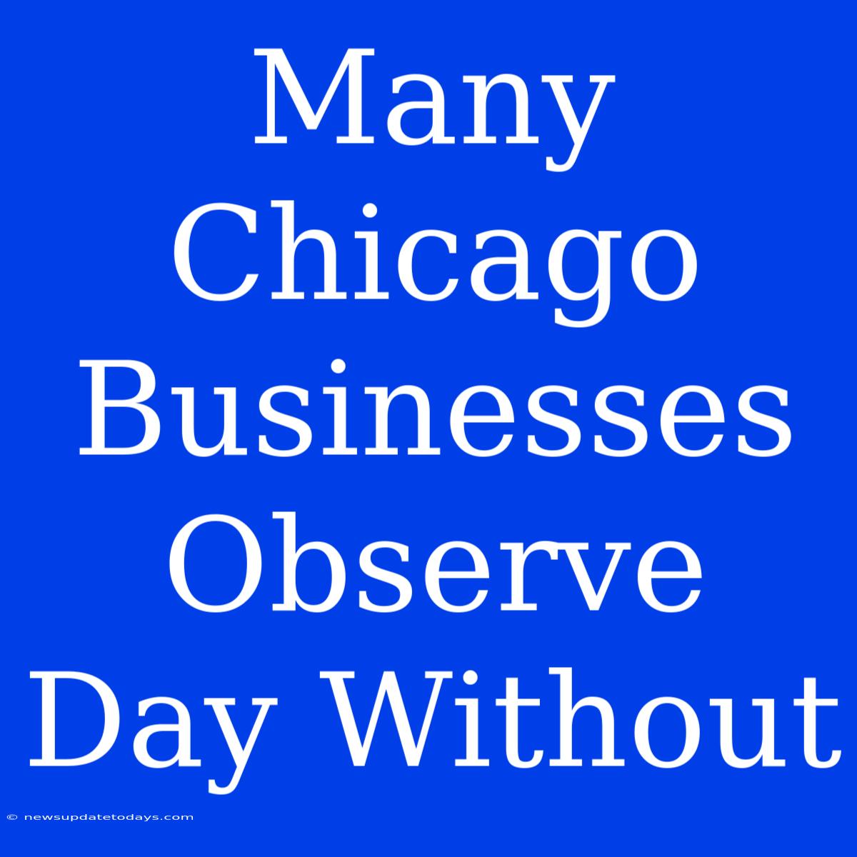 Many Chicago Businesses Observe Day Without