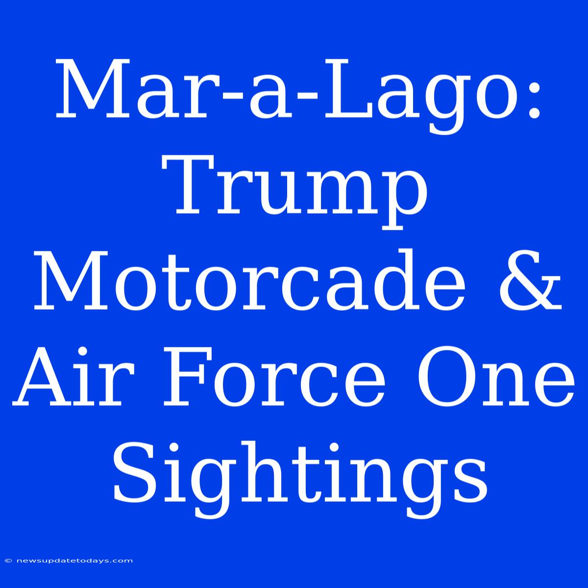 Mar-a-Lago: Trump Motorcade & Air Force One Sightings