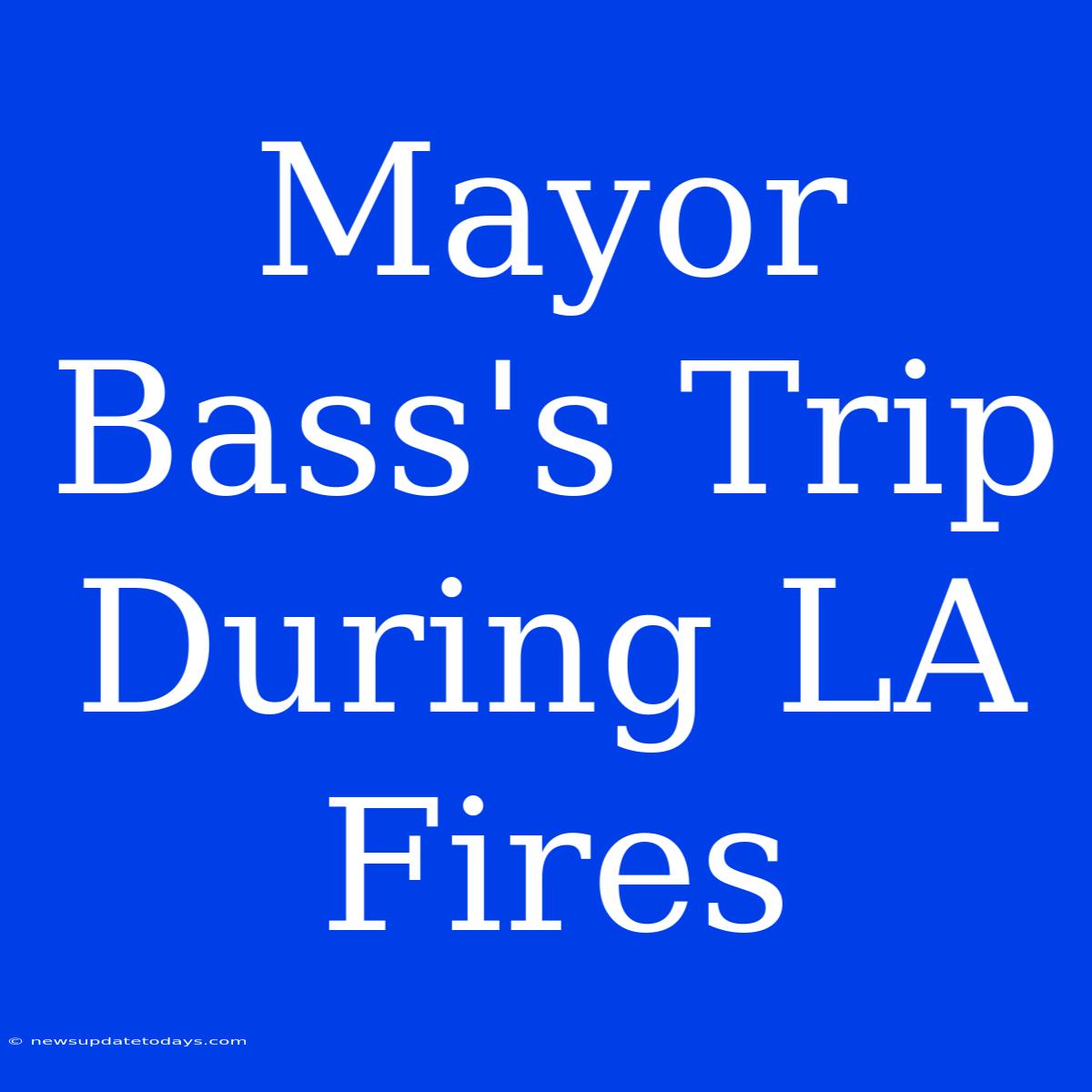 Mayor Bass's Trip During LA Fires