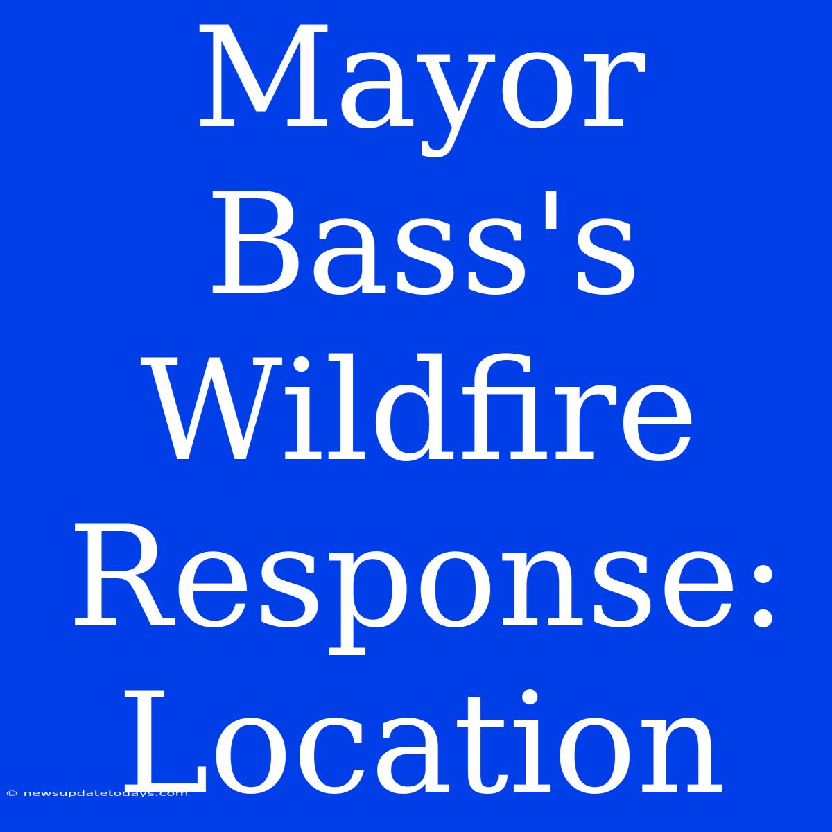 Mayor Bass's Wildfire Response: Location