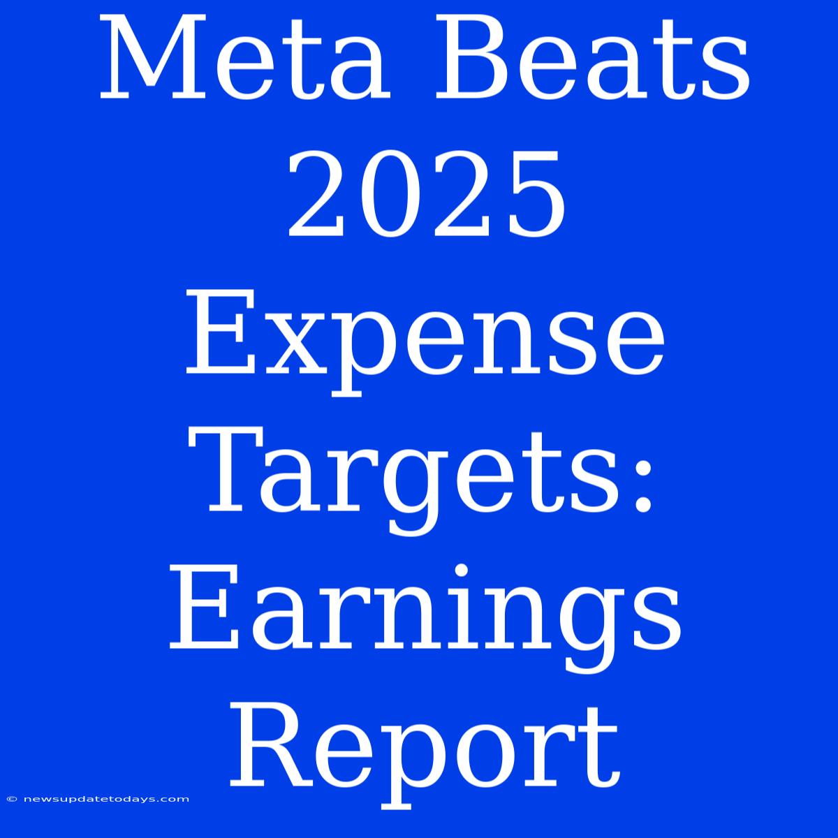 Meta Beats 2025 Expense Targets: Earnings Report