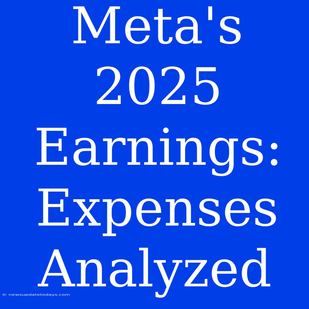 Meta's 2025 Earnings: Expenses Analyzed