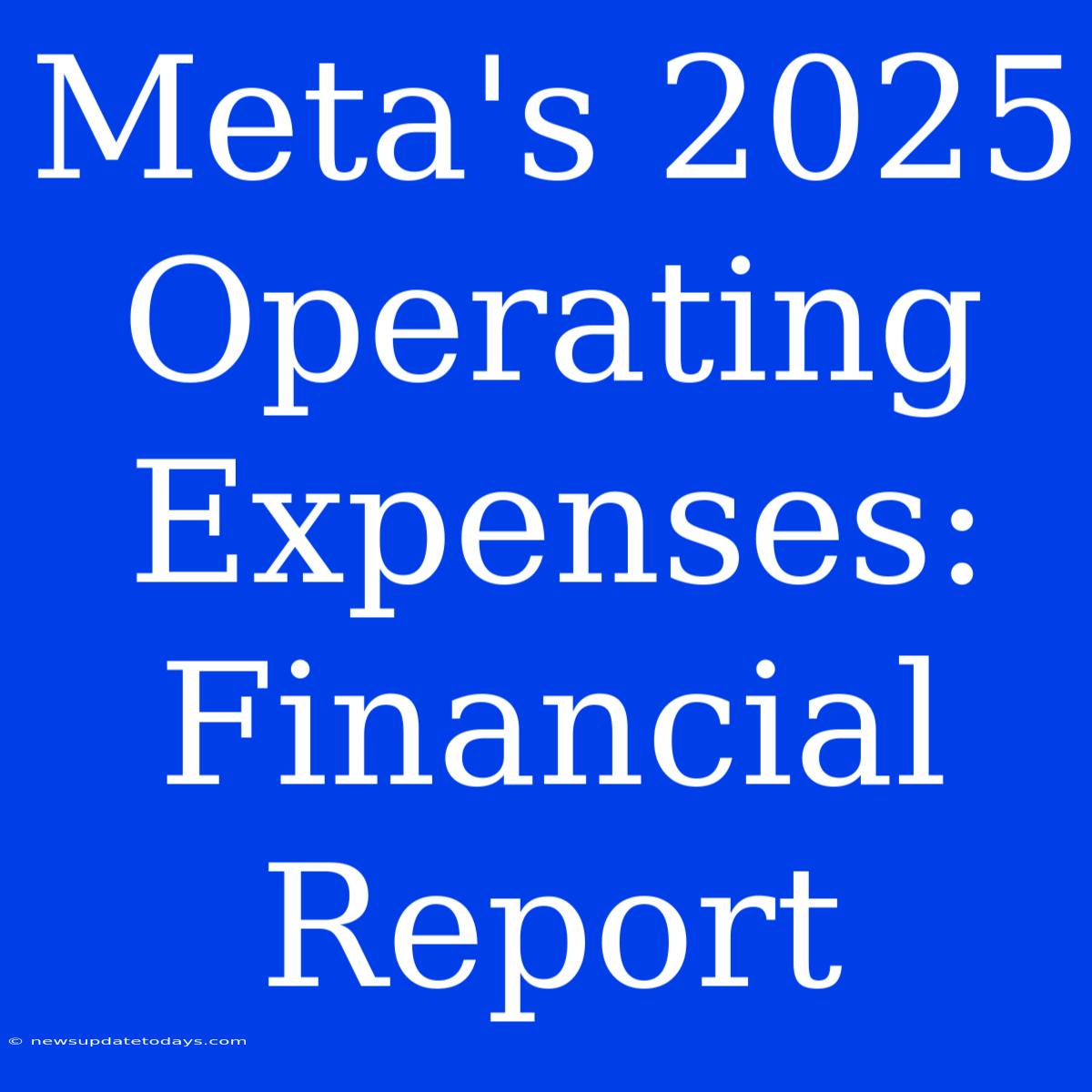 Meta's 2025 Operating Expenses: Financial Report