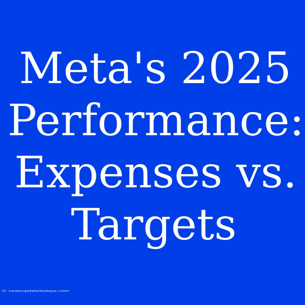 Meta's 2025 Performance: Expenses Vs. Targets