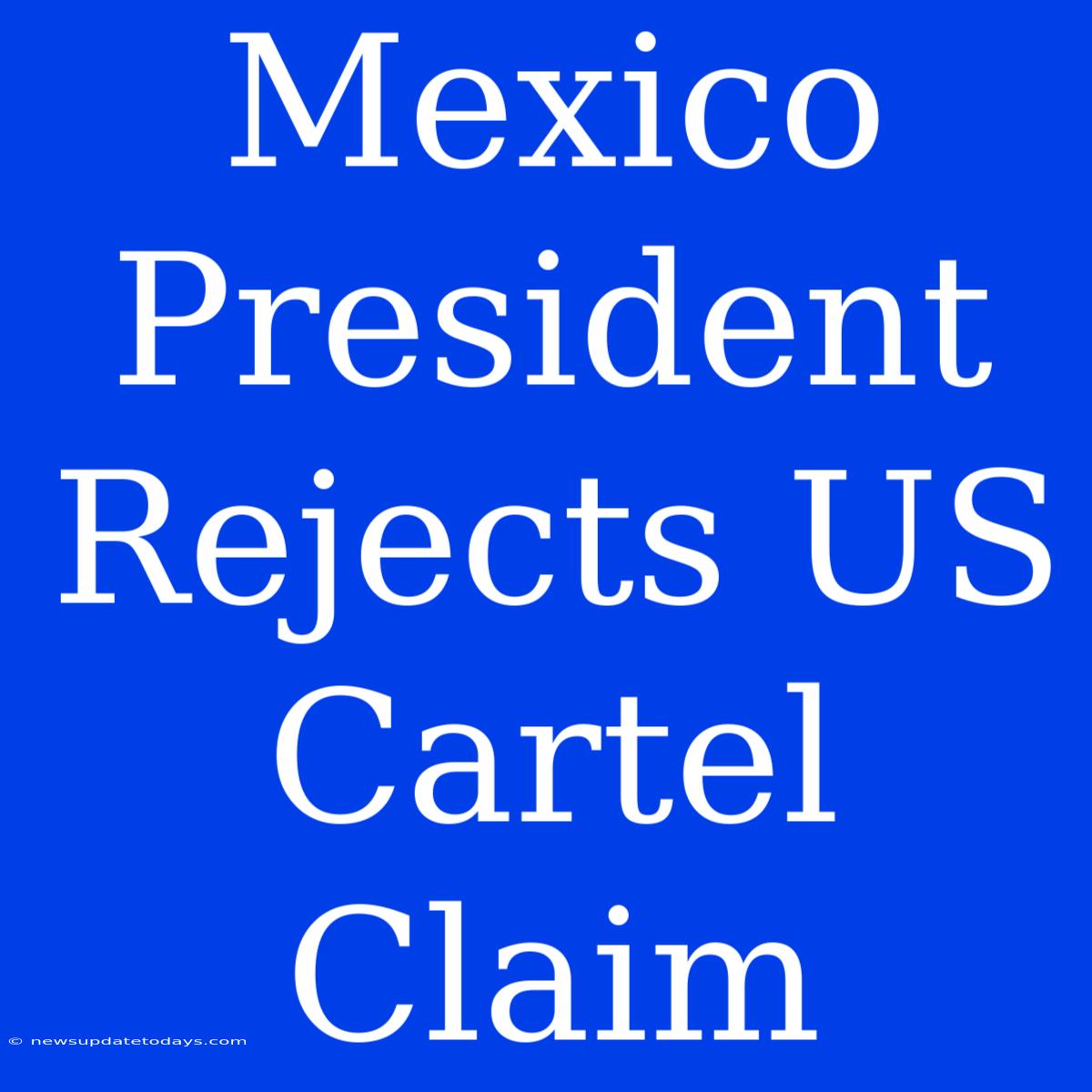 Mexico President Rejects US Cartel Claim