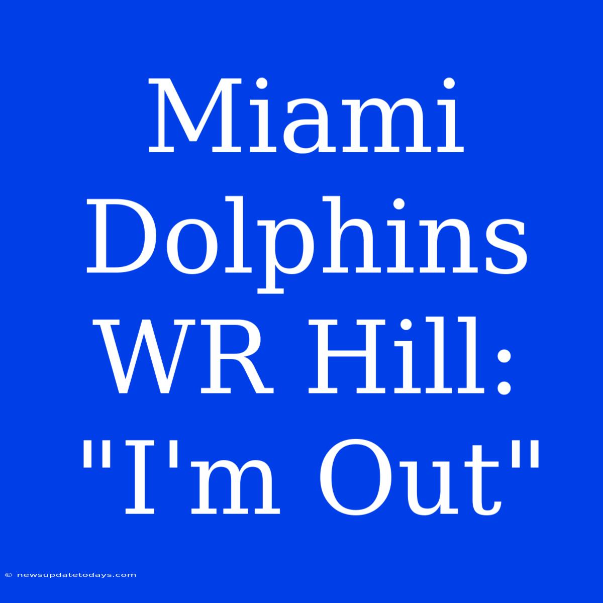 Miami Dolphins WR Hill: 