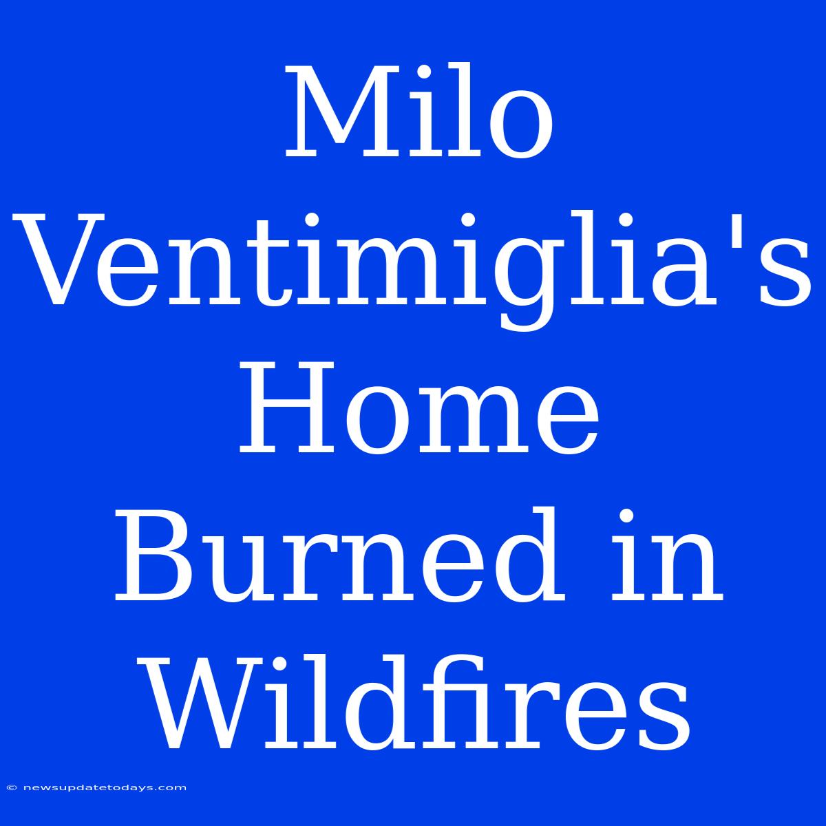 Milo Ventimiglia's Home Burned In Wildfires