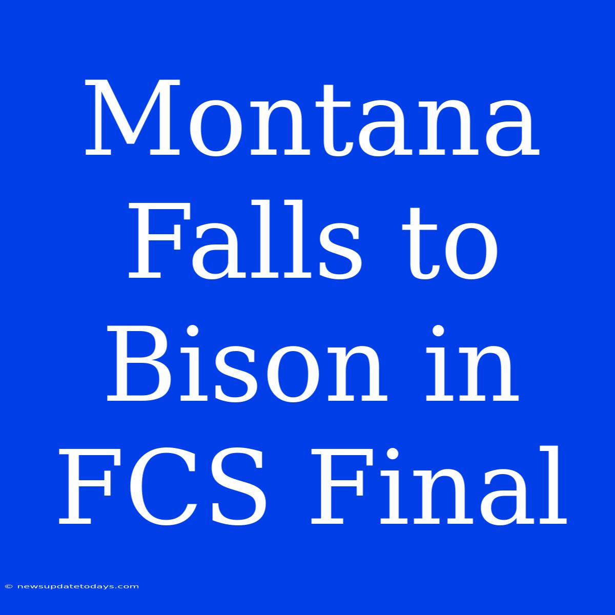 Montana Falls To Bison In FCS Final