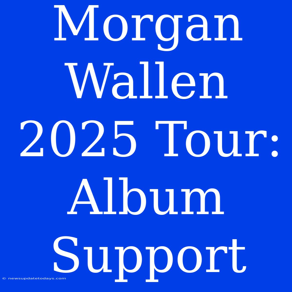 Morgan Wallen 2025 Tour: Album Support