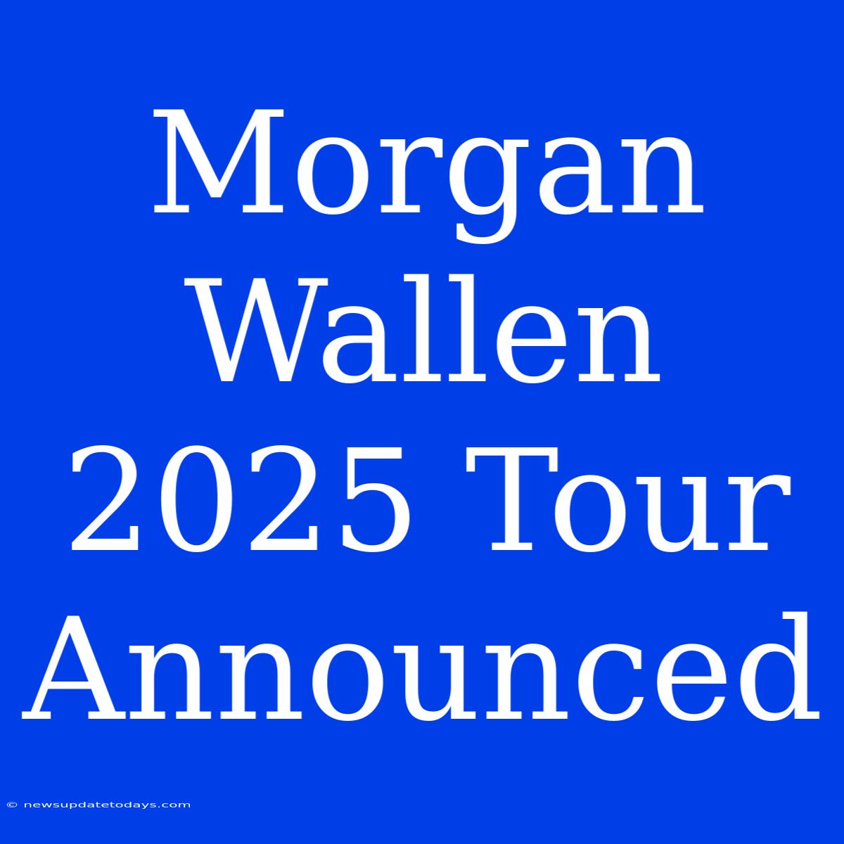 Morgan Wallen 2025 Tour Announced