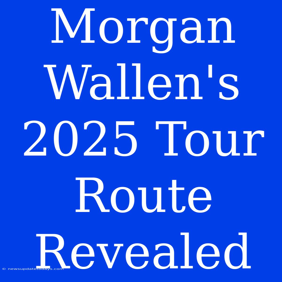 Morgan Wallen's 2025 Tour Route Revealed