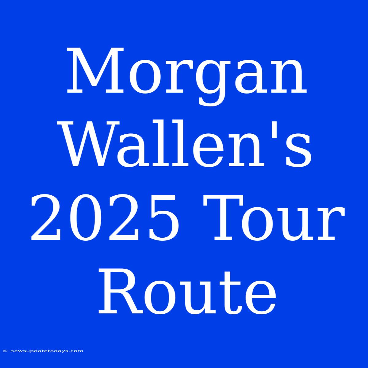 Morgan Wallen's 2025 Tour Route