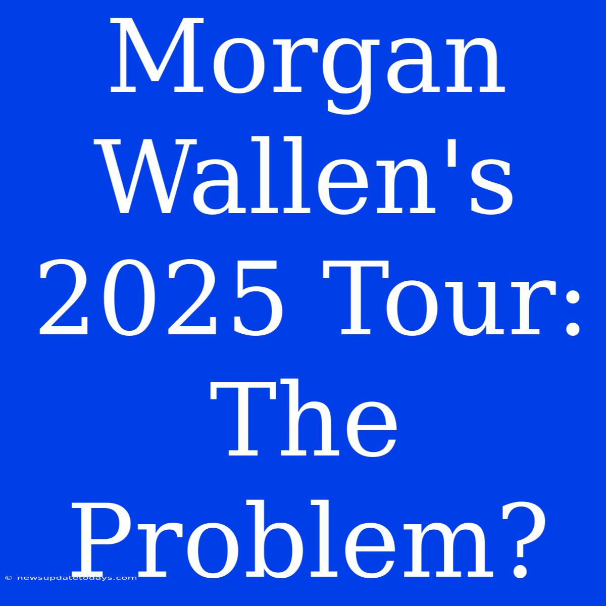 Morgan Wallen's 2025 Tour: The Problem?