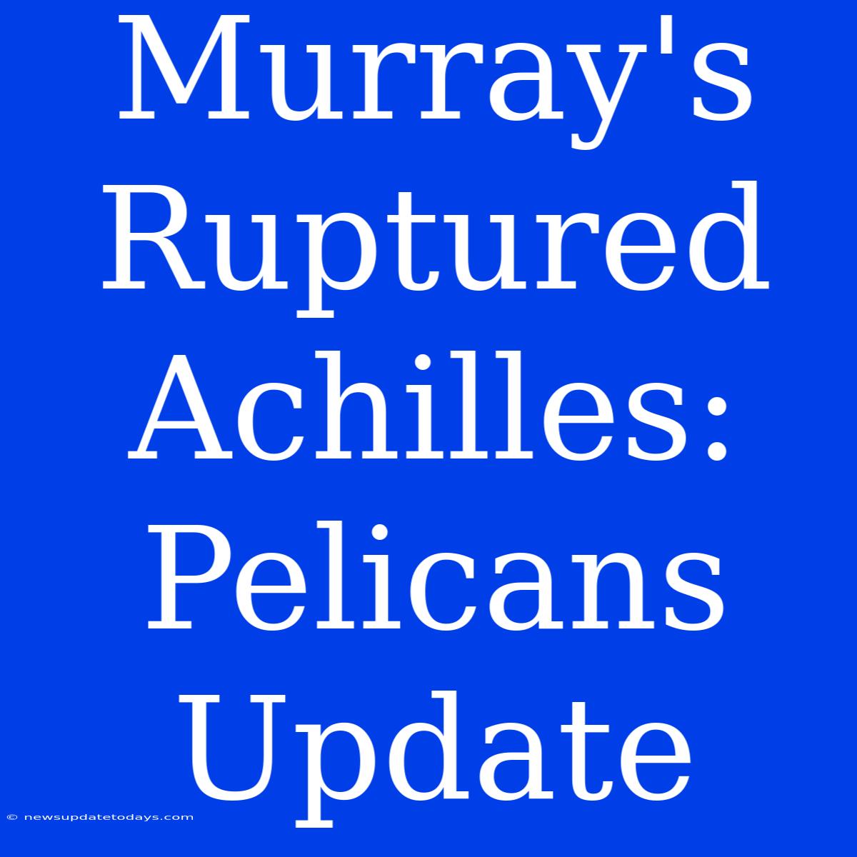 Murray's Ruptured Achilles: Pelicans Update