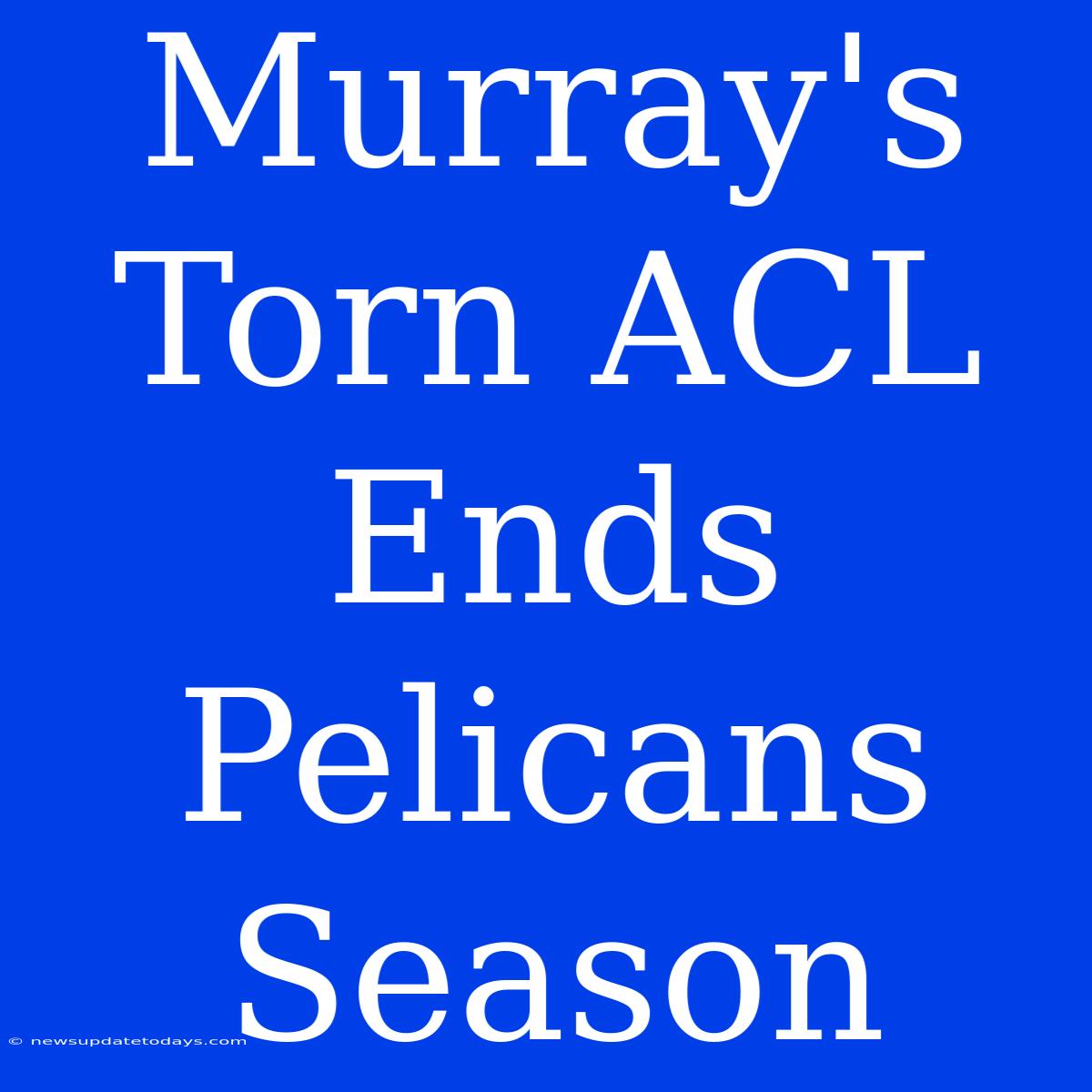 Murray's Torn ACL Ends Pelicans Season