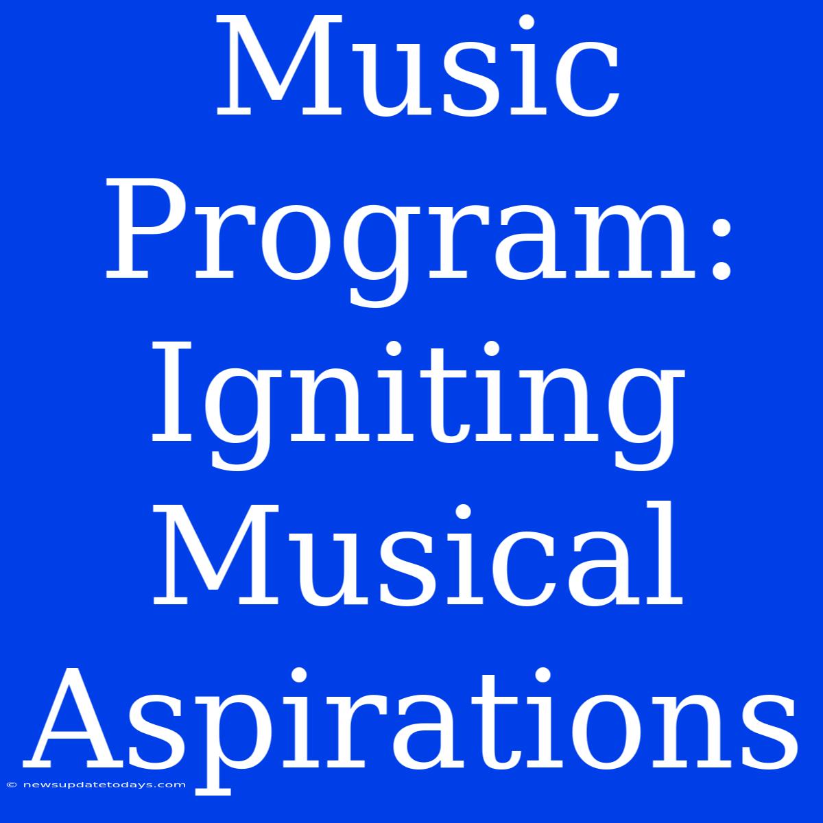 Music Program: Igniting Musical Aspirations