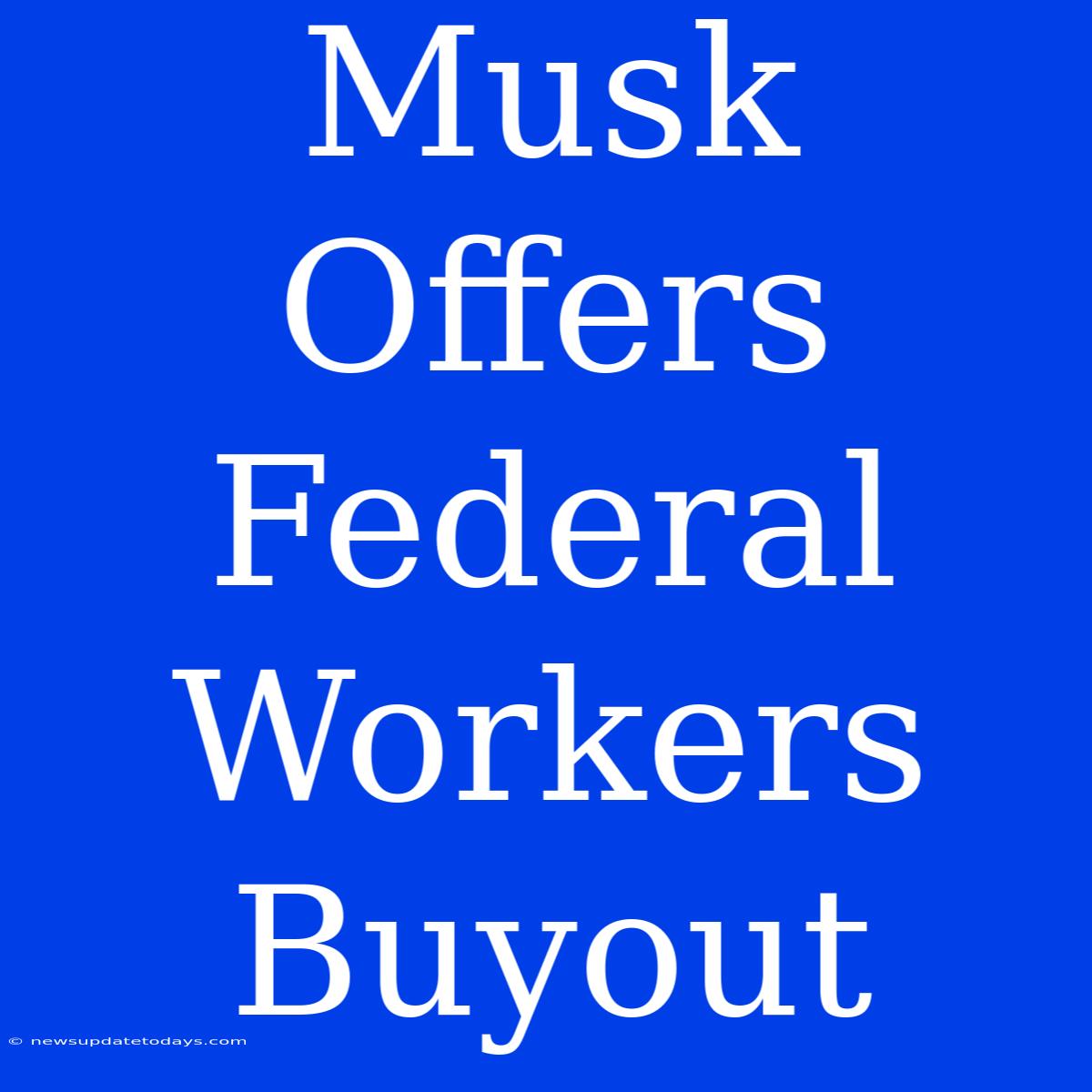 Musk Offers Federal Workers Buyout