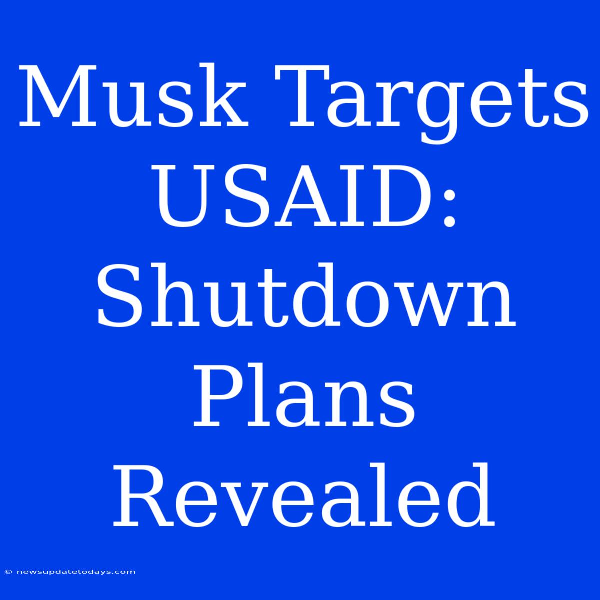 Musk Targets USAID: Shutdown Plans Revealed