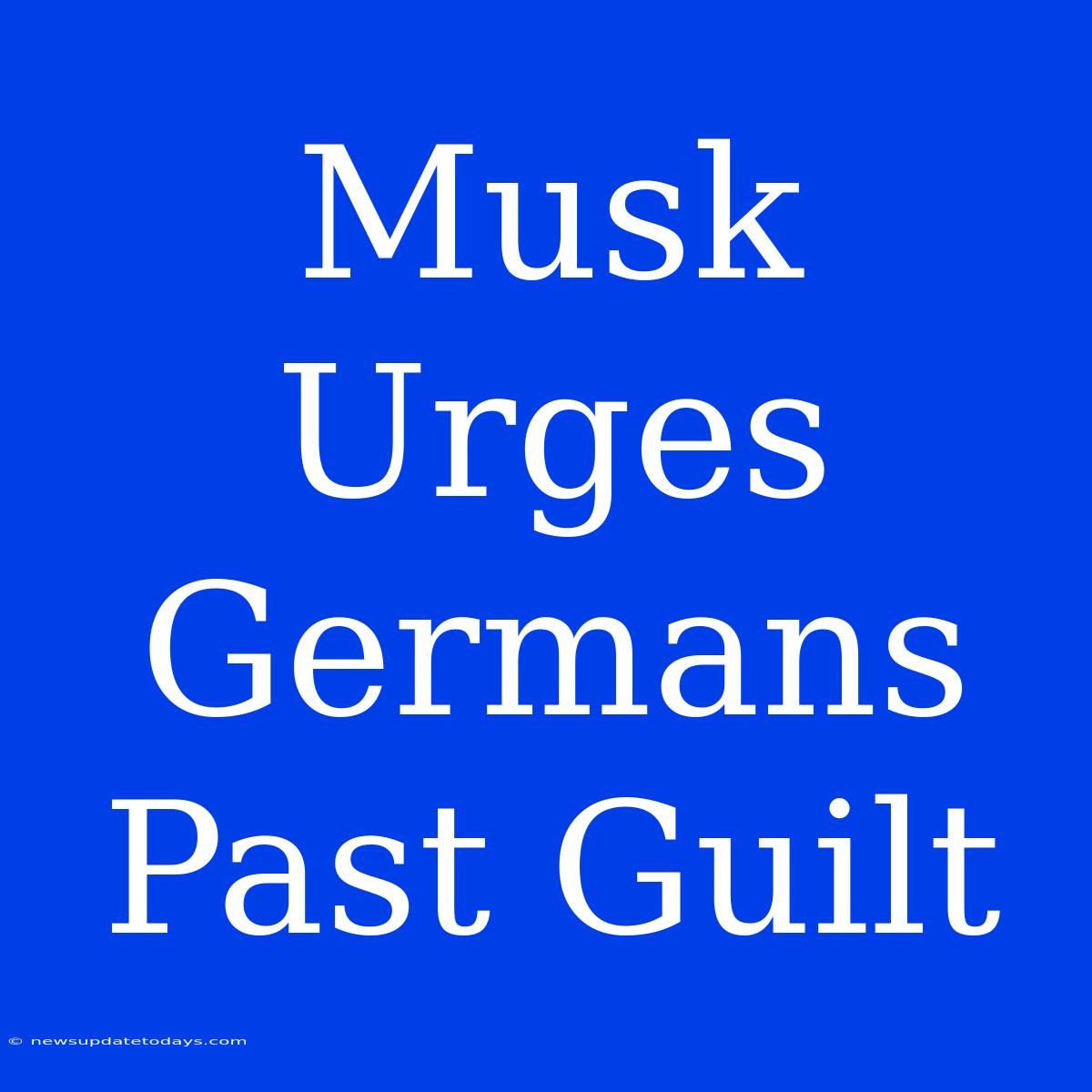 Musk Urges Germans Past Guilt