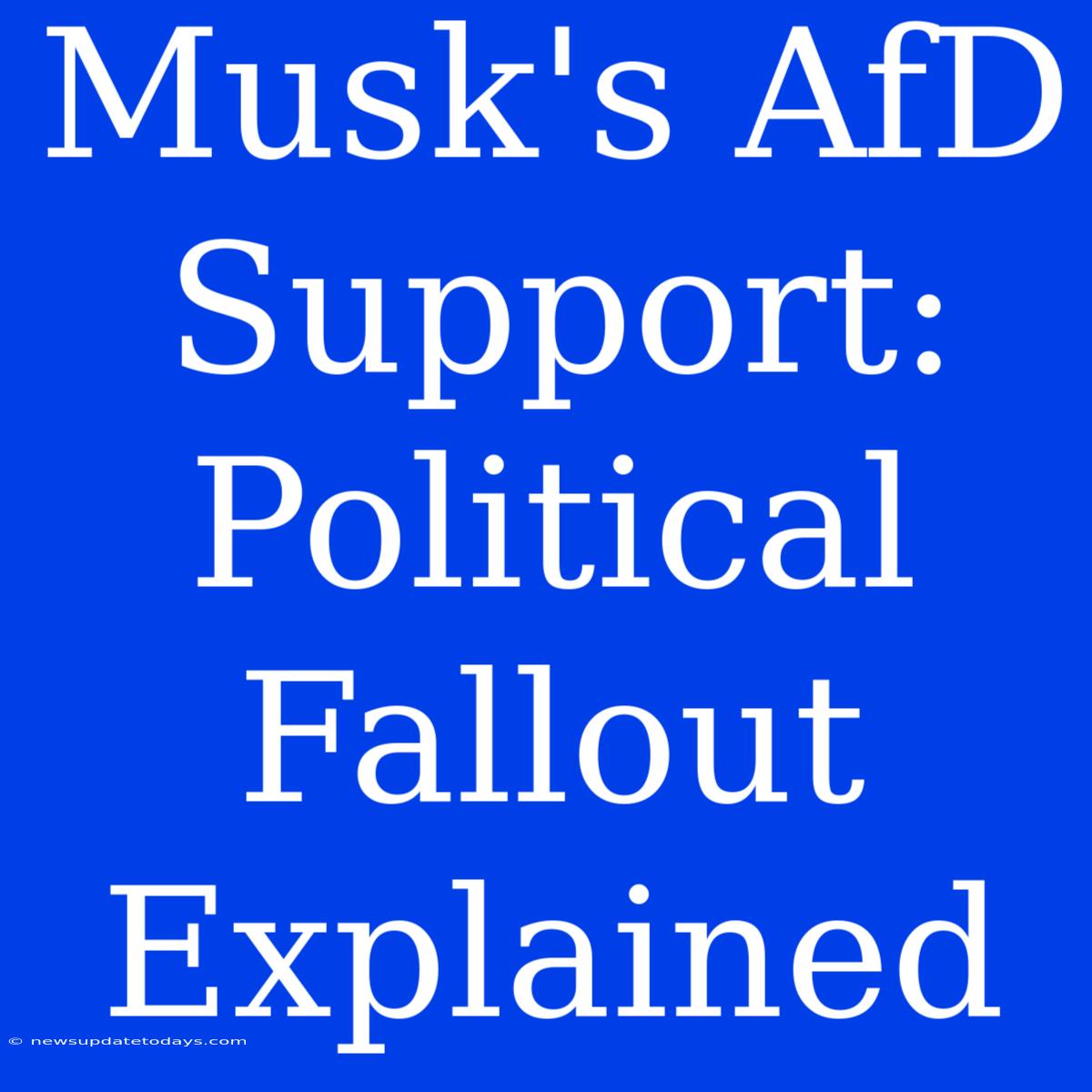 Musk's AfD Support:  Political Fallout Explained