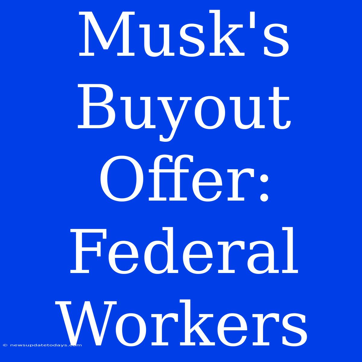 Musk's Buyout Offer: Federal Workers