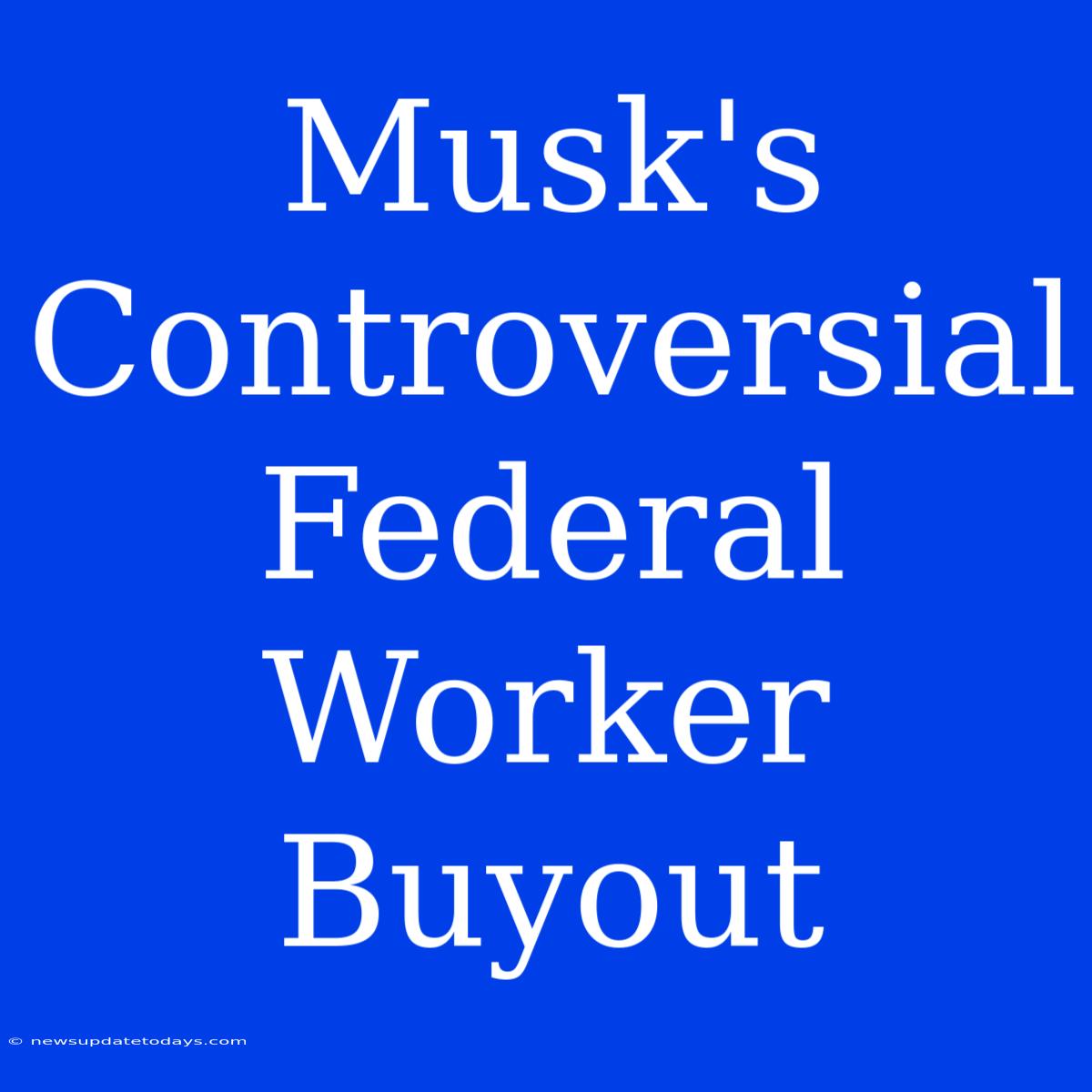 Musk's Controversial Federal Worker Buyout