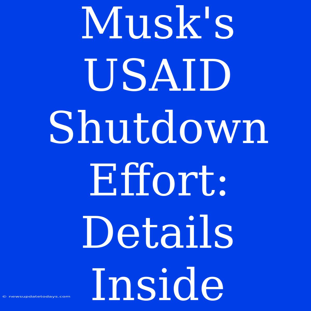 Musk's USAID Shutdown Effort: Details Inside