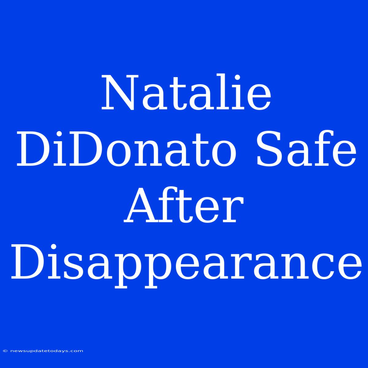 Natalie DiDonato Safe After Disappearance