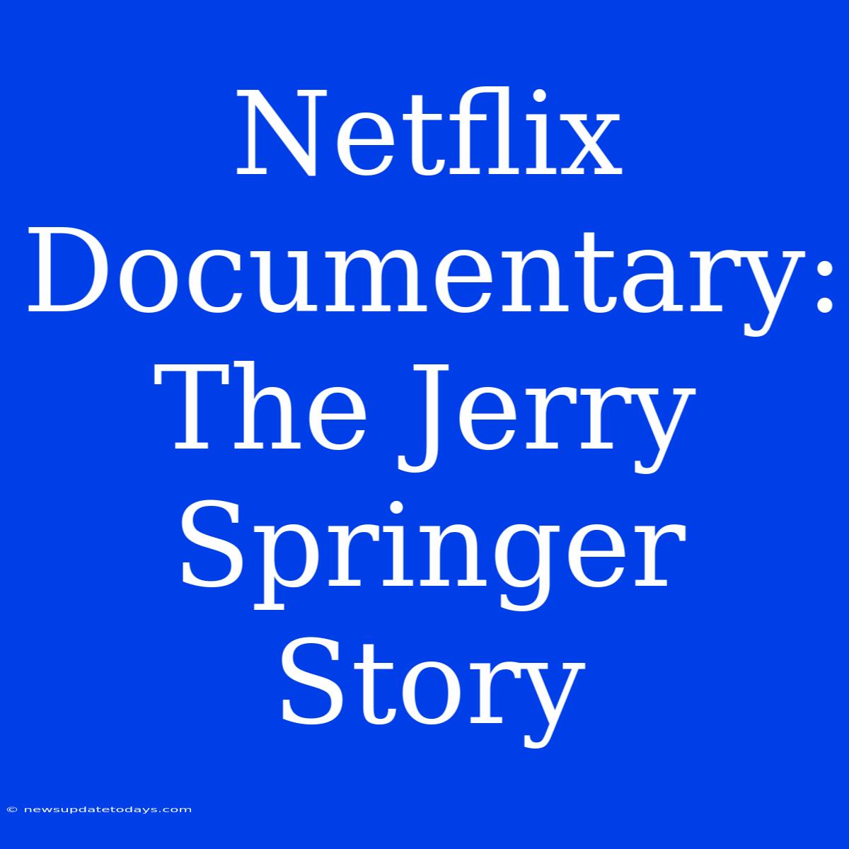 Netflix Documentary: The Jerry Springer Story