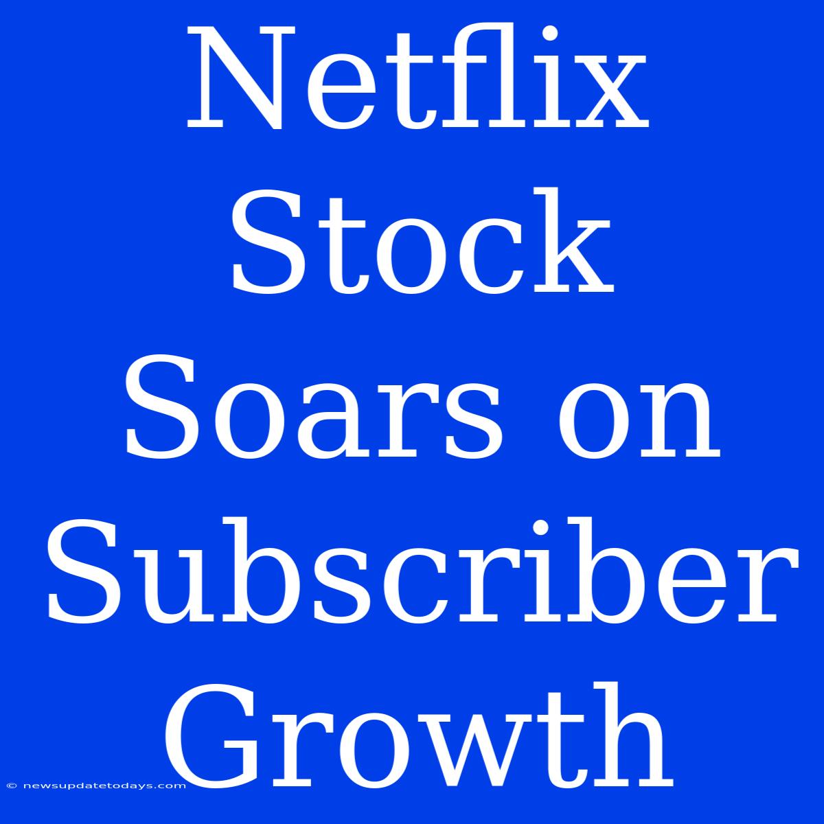 Netflix Stock Soars On Subscriber Growth