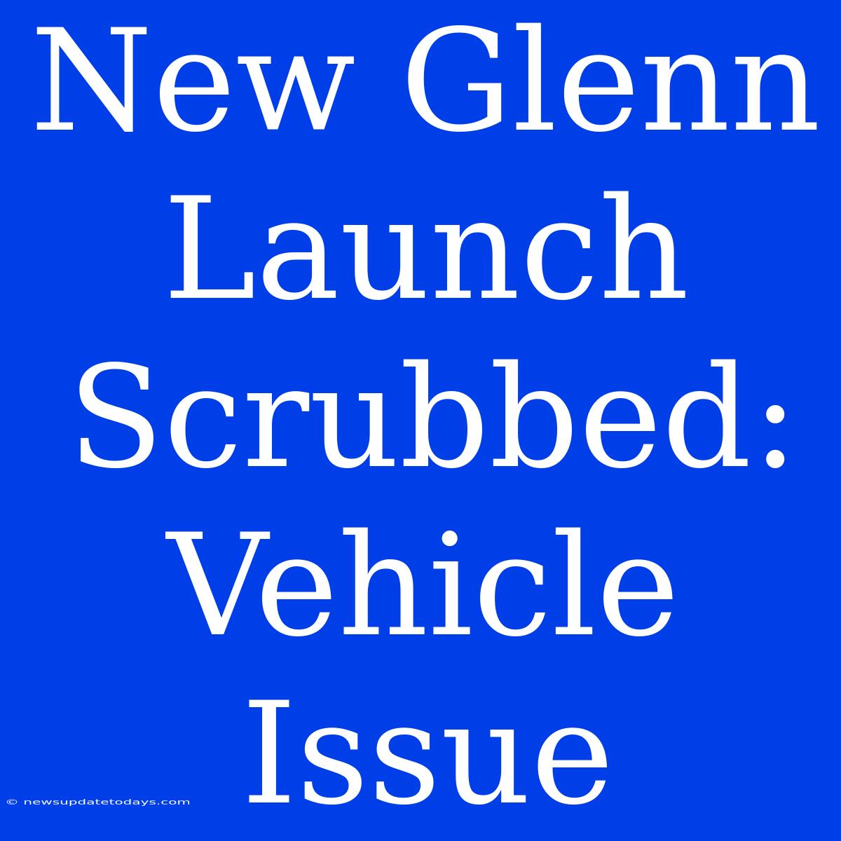 New Glenn Launch Scrubbed: Vehicle Issue