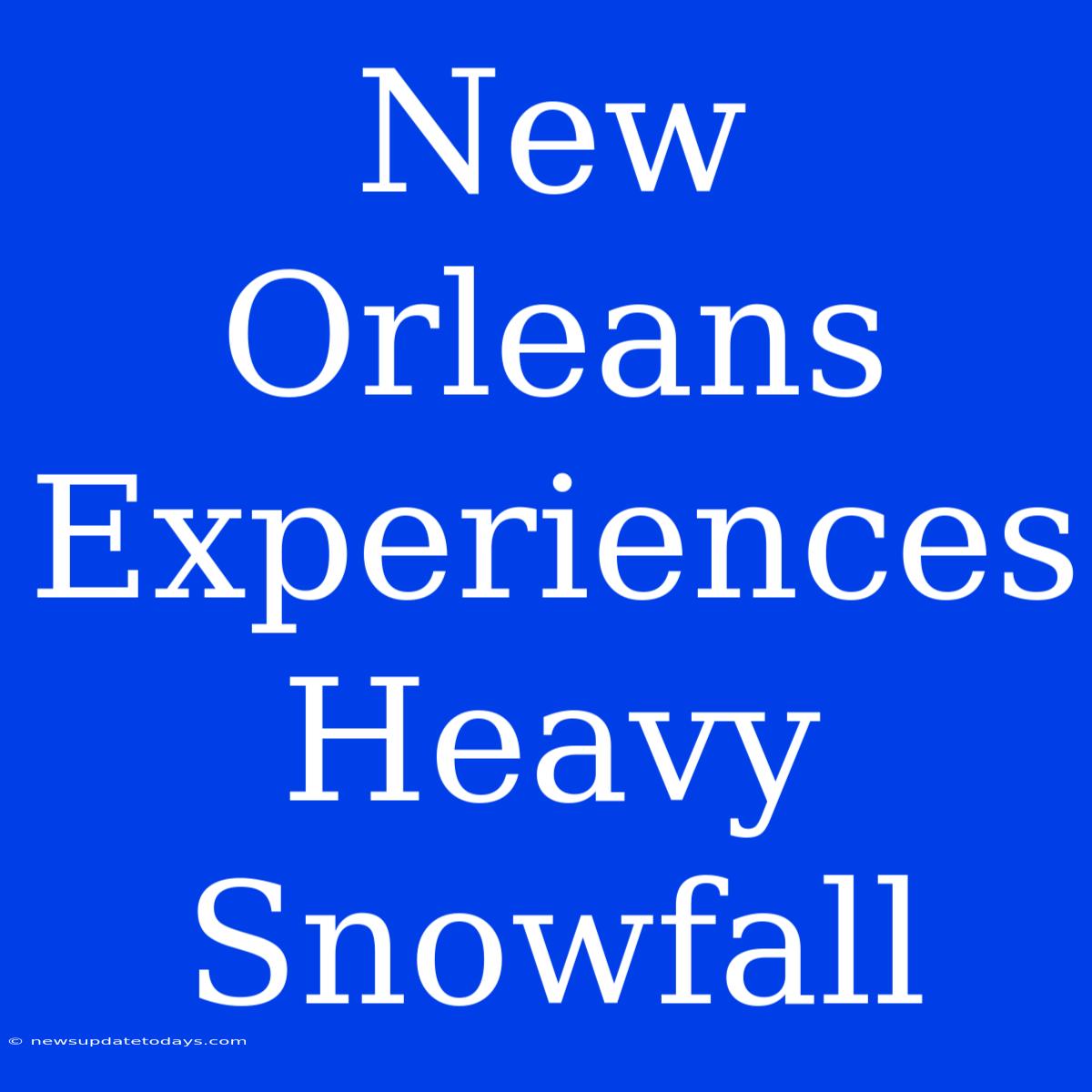 New Orleans Experiences Heavy Snowfall