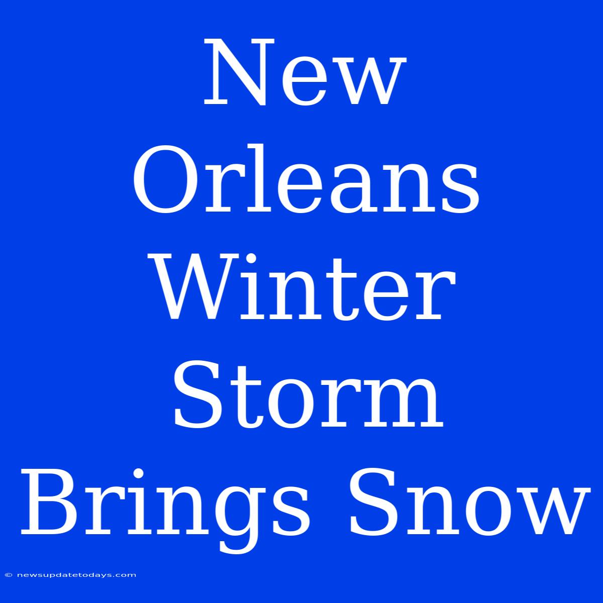 New Orleans Winter Storm Brings Snow