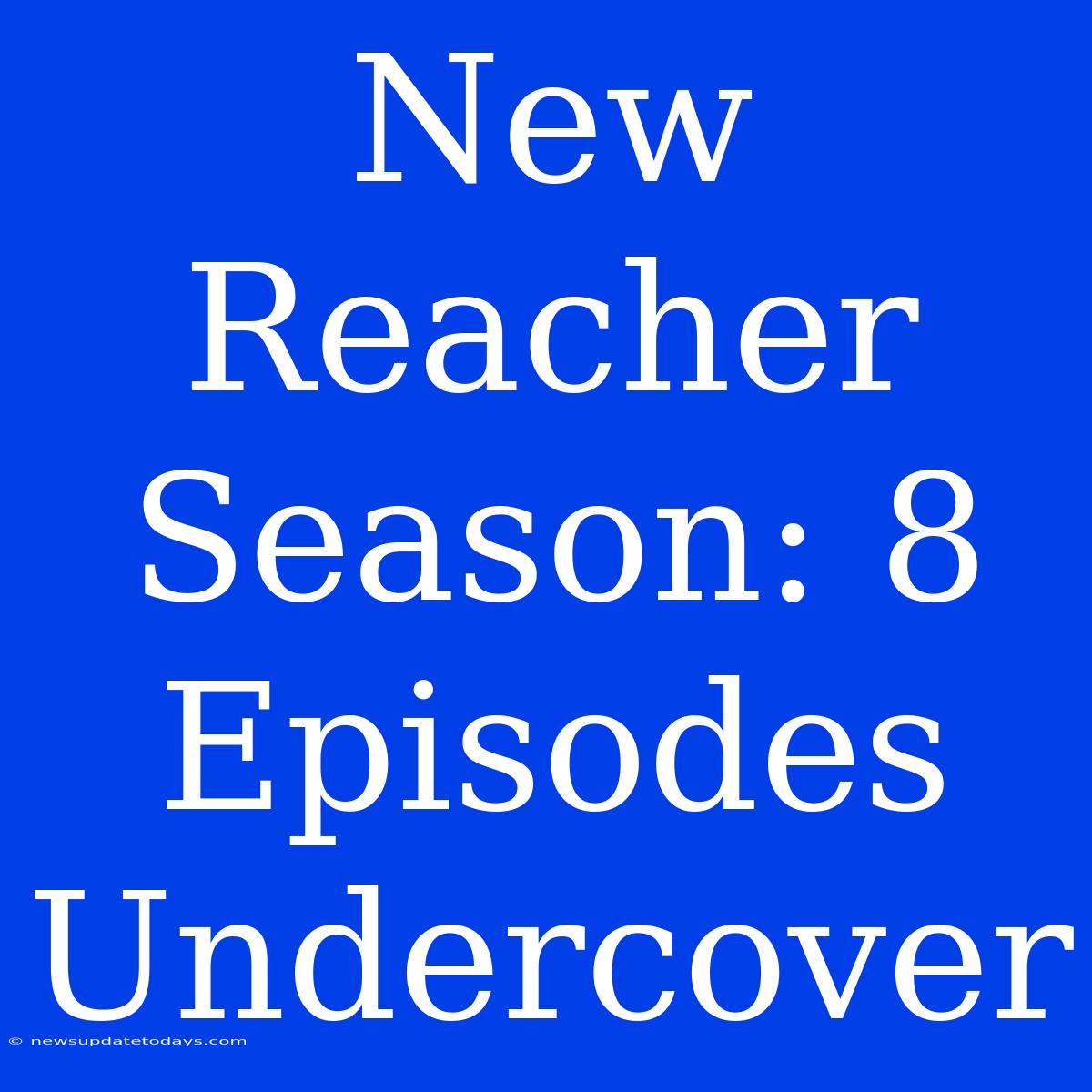 New Reacher Season: 8 Episodes Undercover