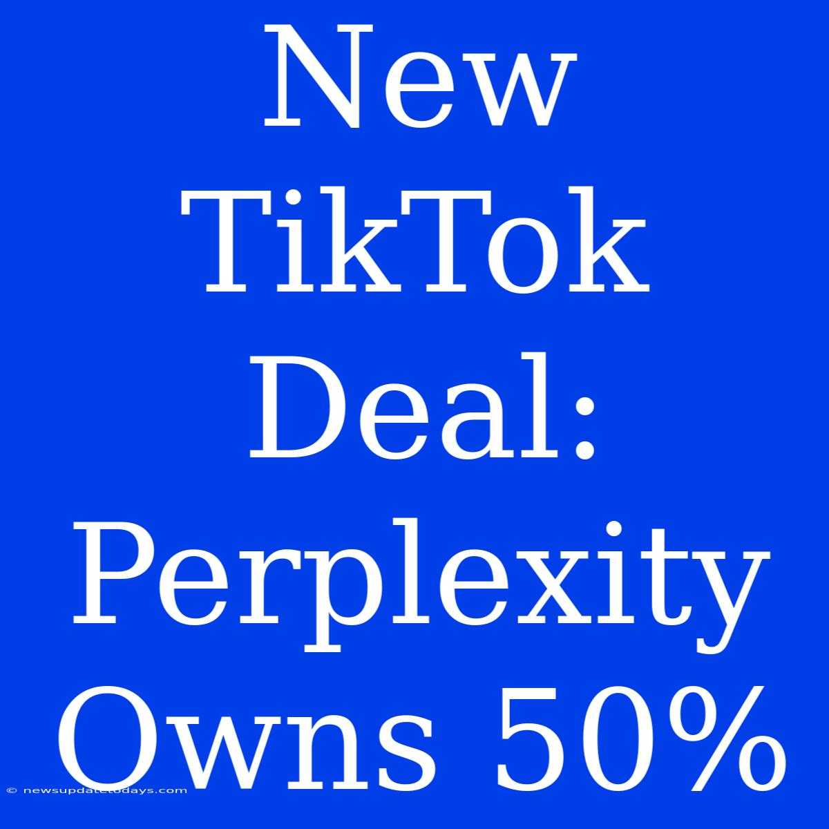 New TikTok Deal: Perplexity Owns 50%