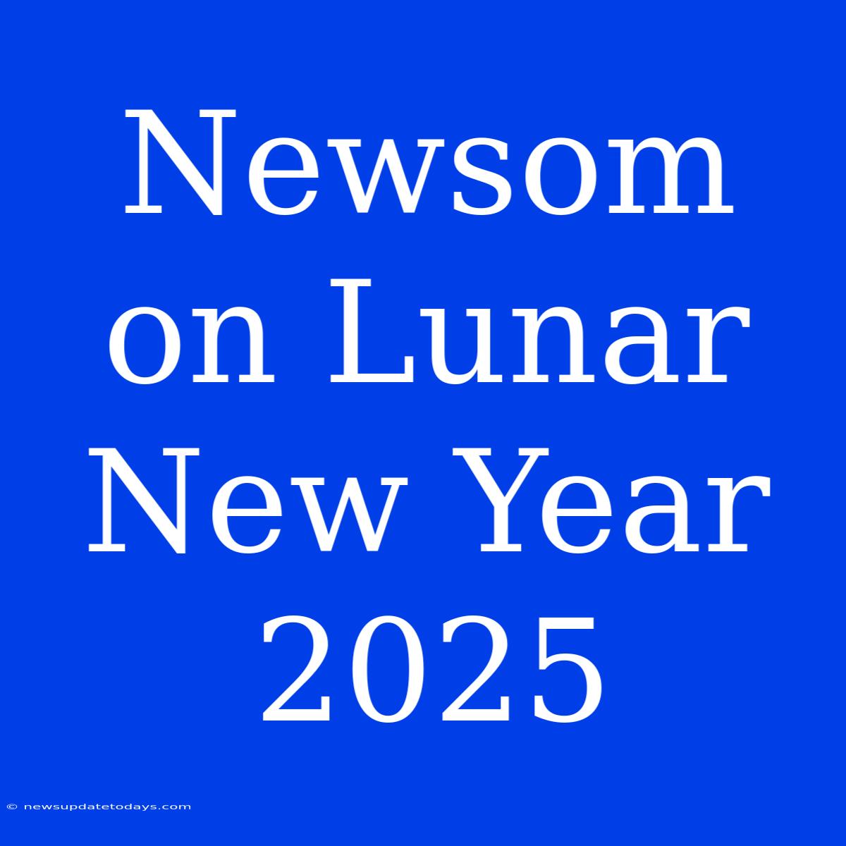 Newsom On Lunar New Year 2025