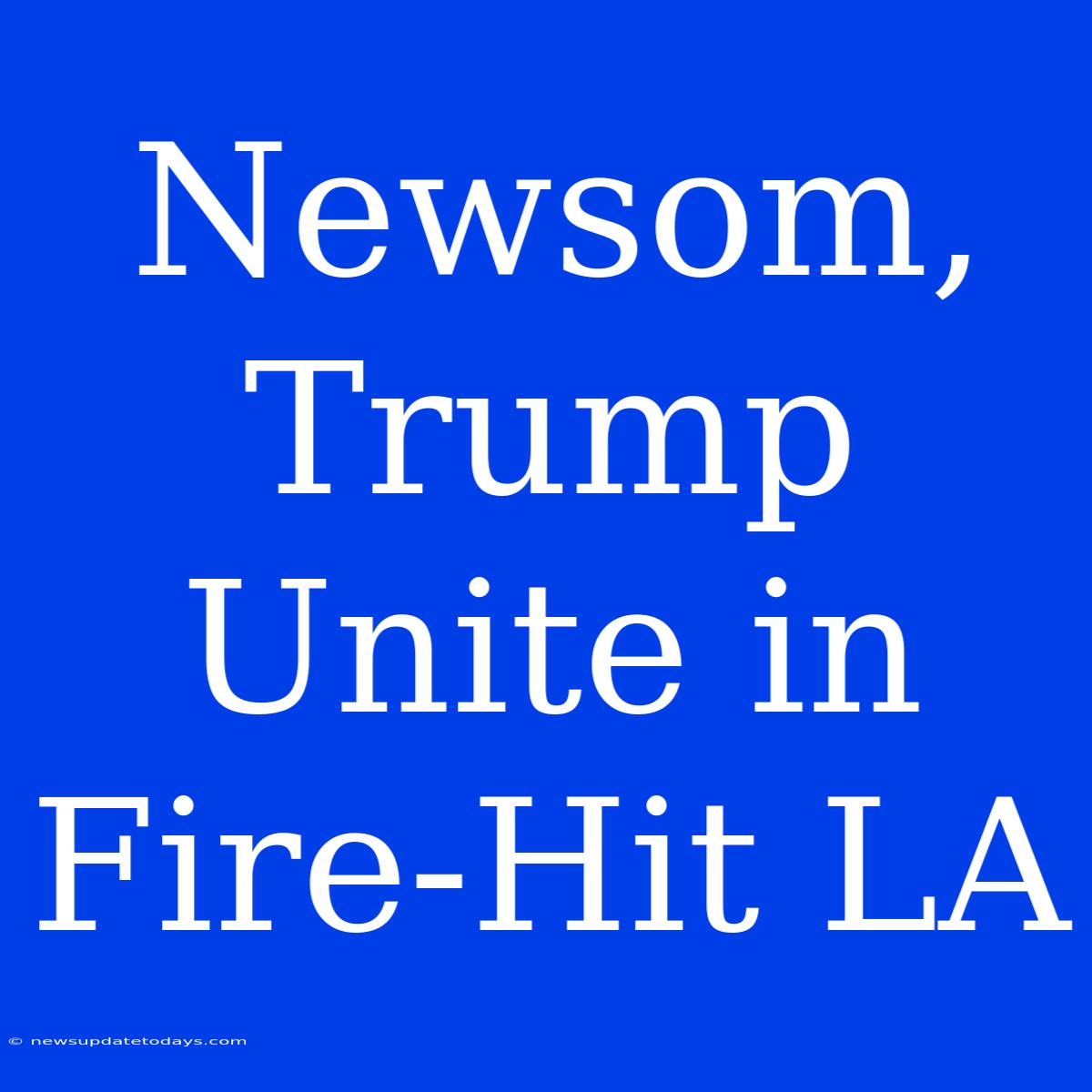 Newsom, Trump Unite In Fire-Hit LA