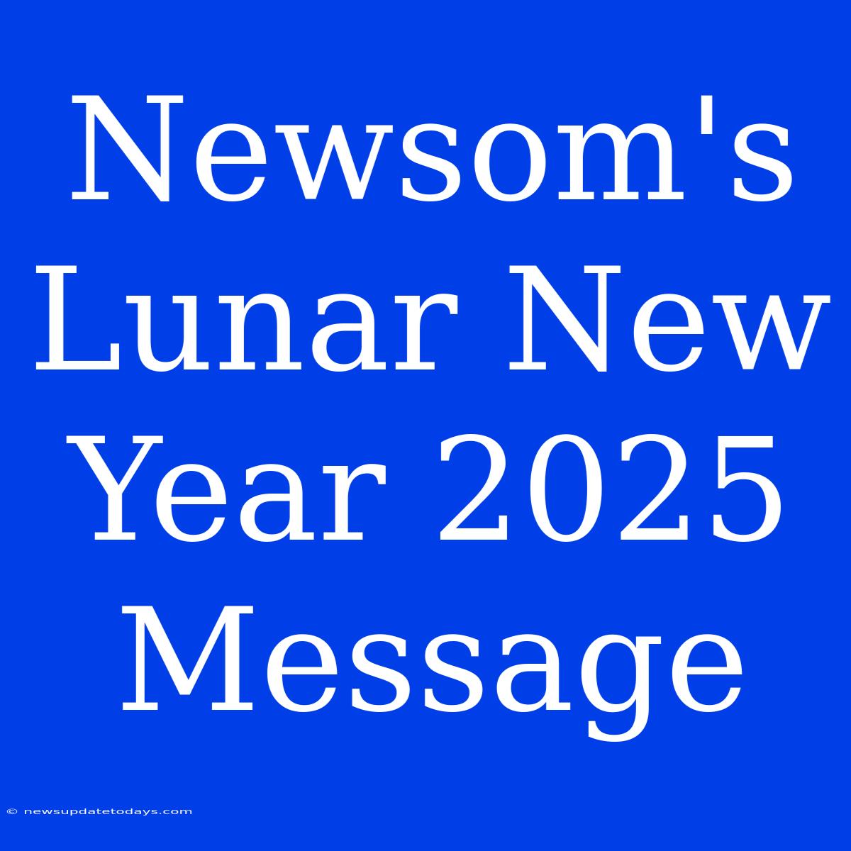 Newsom's Lunar New Year 2025 Message