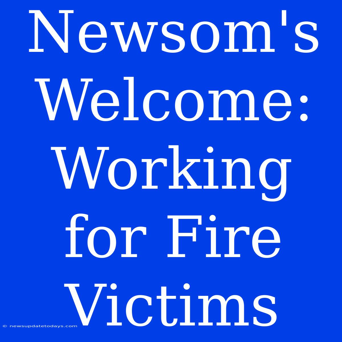 Newsom's Welcome: Working For Fire Victims