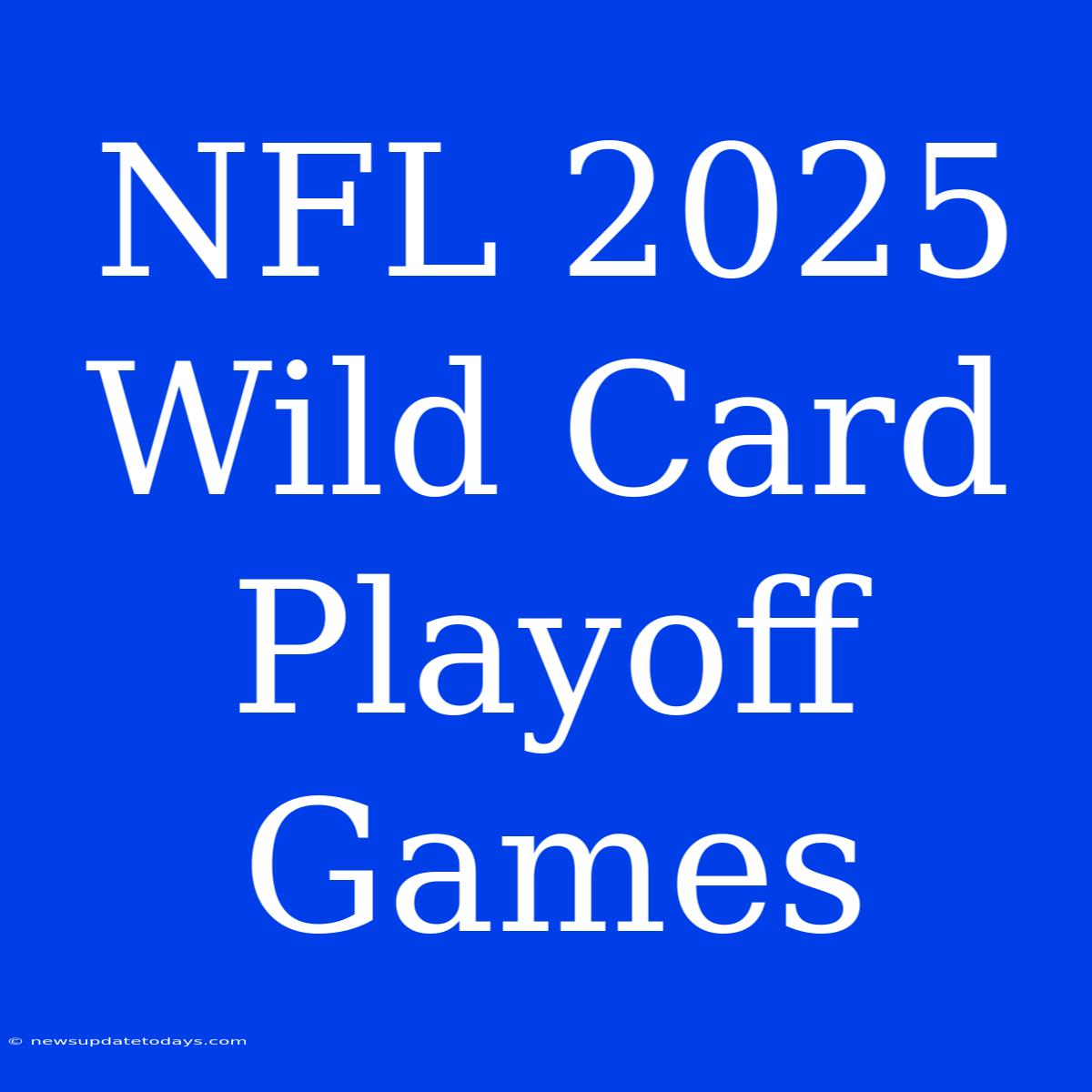 NFL 2025 Wild Card Playoff Games