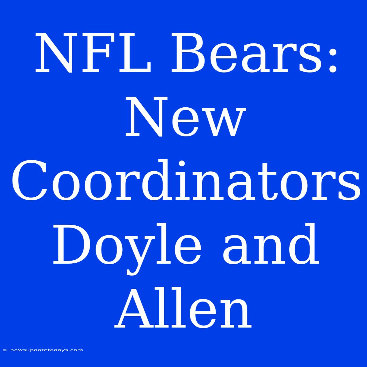 NFL Bears: New Coordinators Doyle And Allen