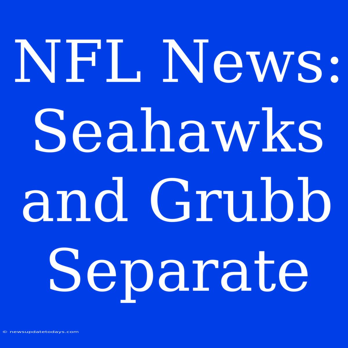 NFL News: Seahawks And Grubb Separate