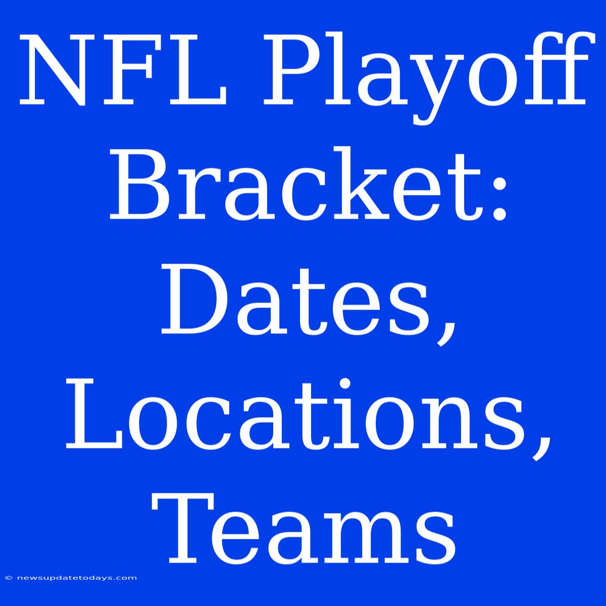 NFL Playoff Bracket: Dates, Locations, Teams