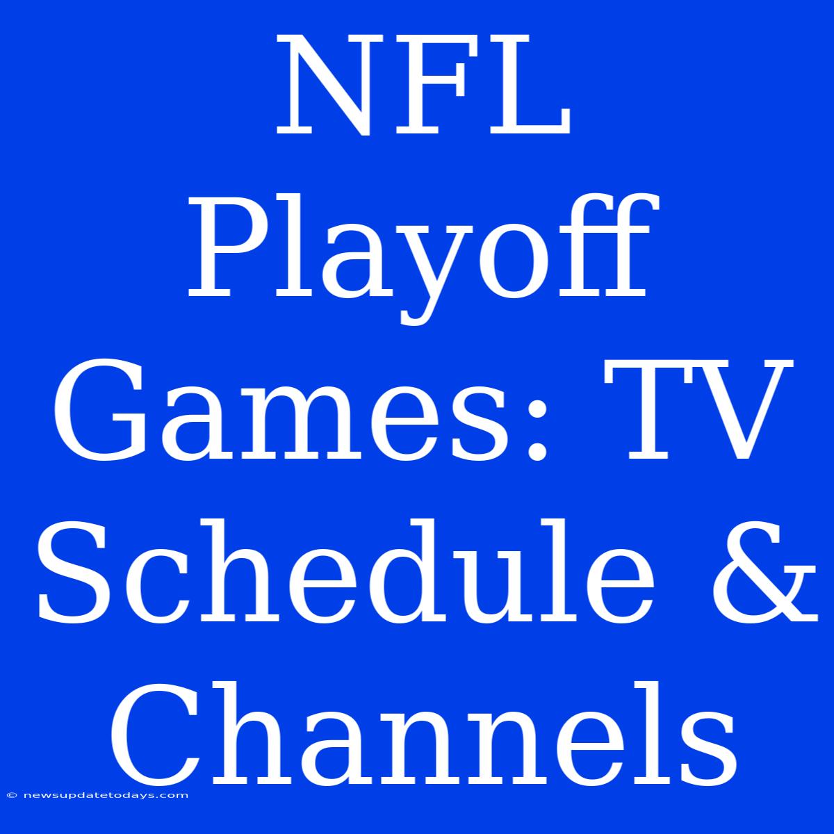 NFL Playoff Games: TV Schedule & Channels